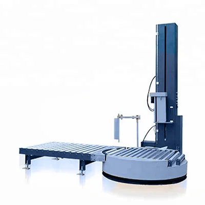 Stretch Pallet Wrapping Machine With Conveyor System.