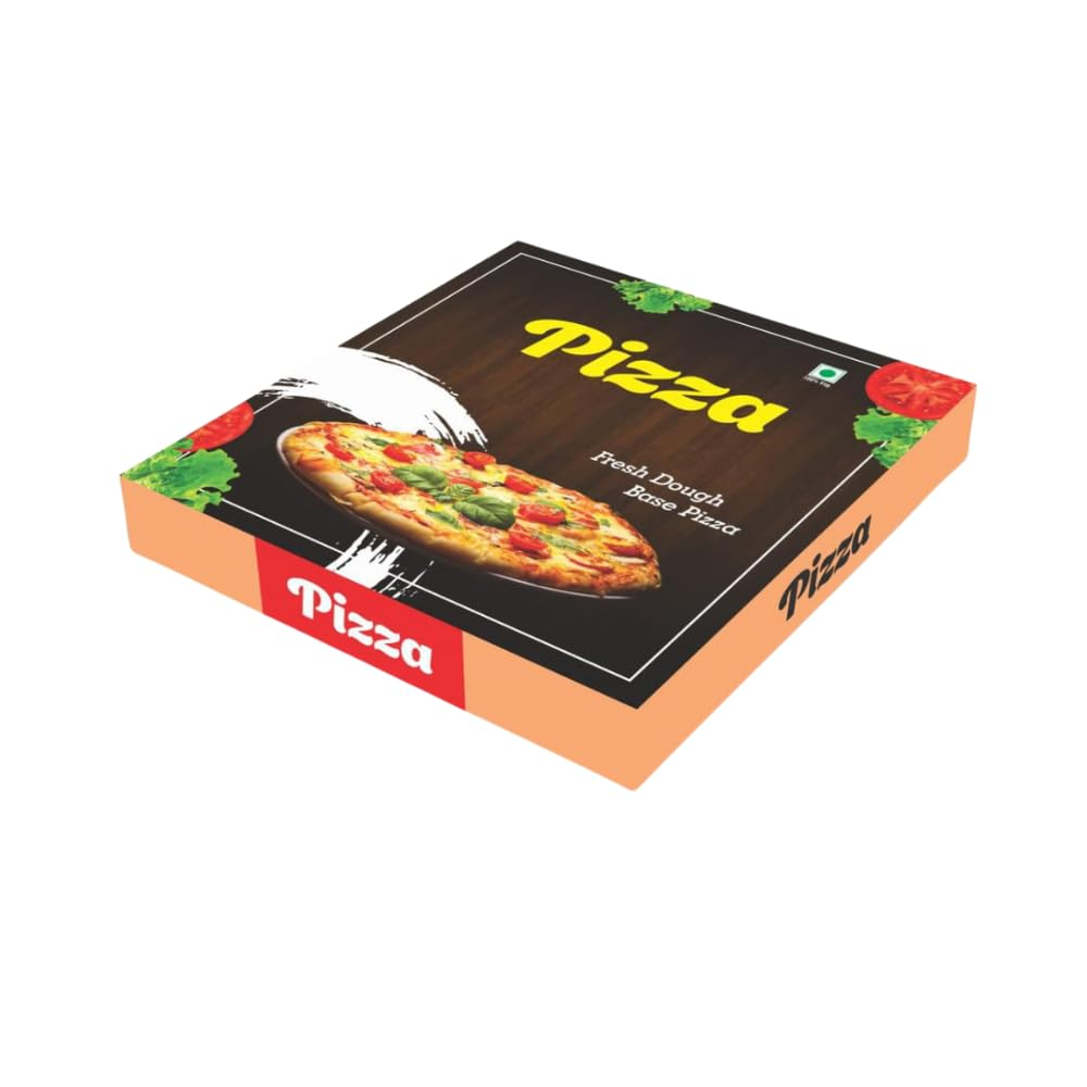 MM Will Care 7 Inch Pizza Box - Pack Of 100 - Durable 3-Ply Corrugated Pizza Delivery Boxes, Printed Food-Grade Takeaway Packaging For Restaurants, Catering & Home Parties