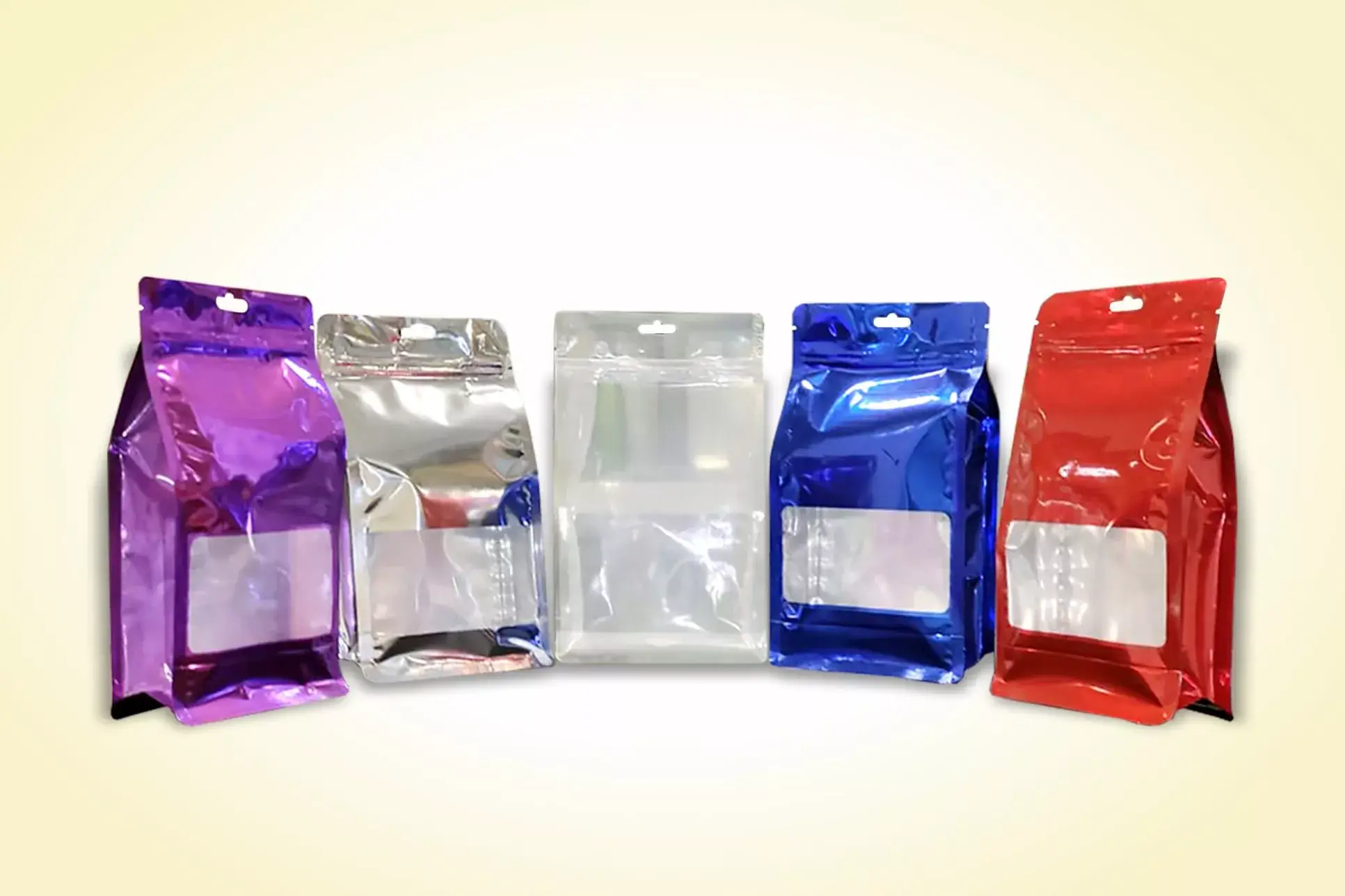 Stock & Sell Unprinted Flat Bottom Window-metallic Pouches