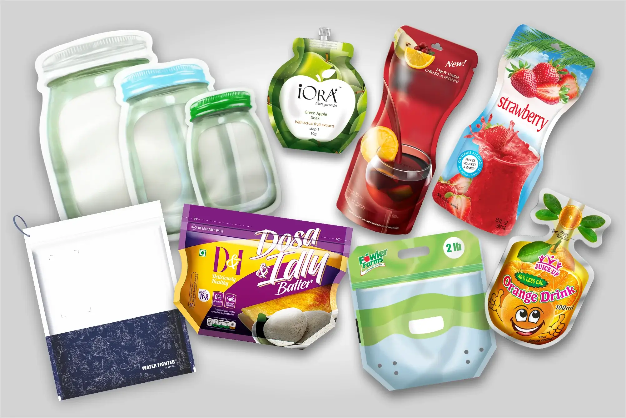 Profile Cut/ Shaped Pouches With Or W/o Spout